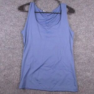 Zara Tank Top Womens Medium Blue Cowl Neck Sleeveless Jersey Basic Casual
